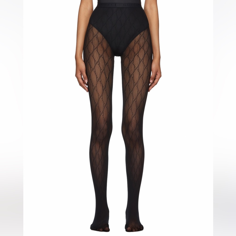 Gucci Black GG Supreme tights